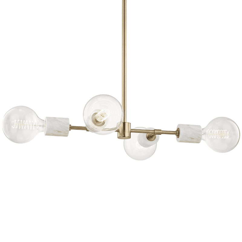 Mitzi Asime 4-Light 9" Pendant Light in Aged Brass