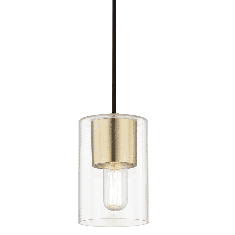 Mitzi Lula 8" Pendant Light in Aged Brass