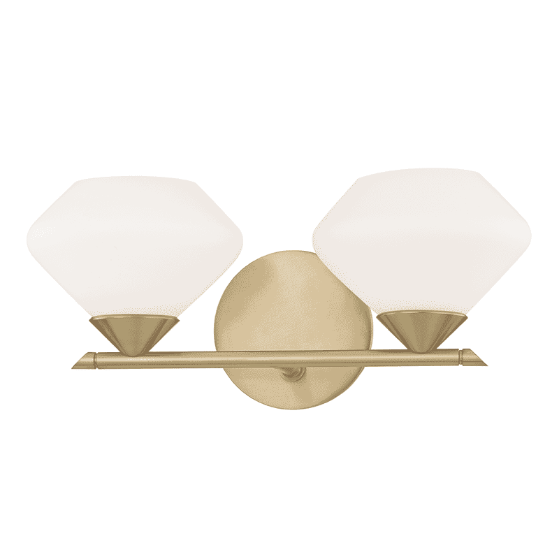 Mitzi Valerie 2-Light 14" Bathroom Vanity Light in Aged Brass