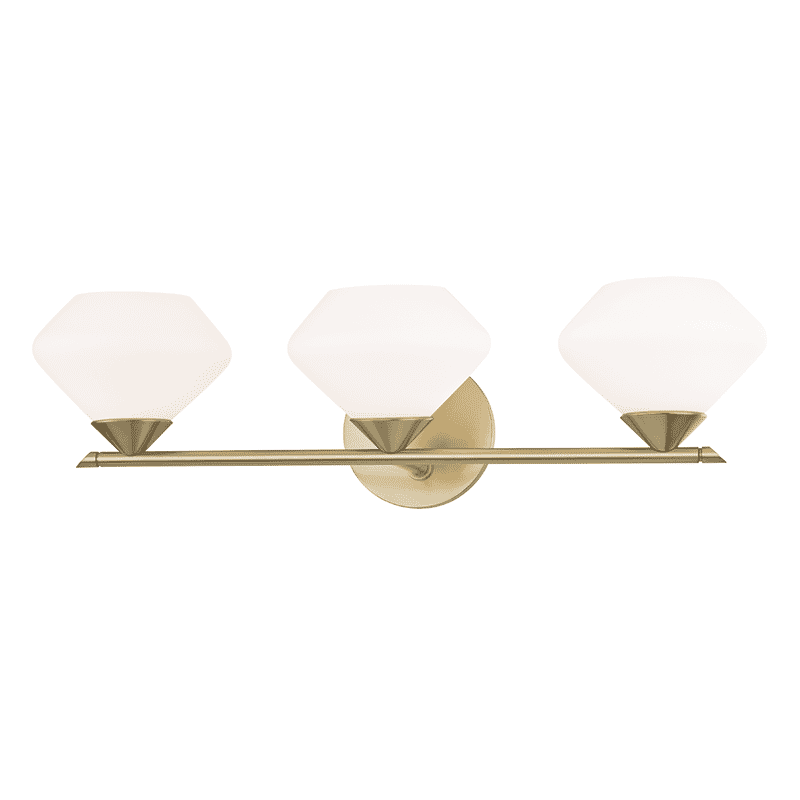 Mitzi Valerie 3-Light 22" Bathroom Vanity Light in Aged Brass