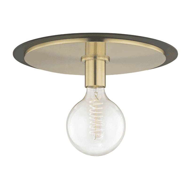 Mitzi Milo Ceiling Light in Aged Brass and Black