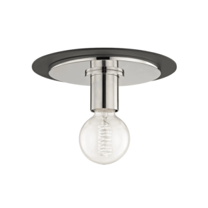 Mitzi Milo Ceiling Light in Polished Nickel and Black