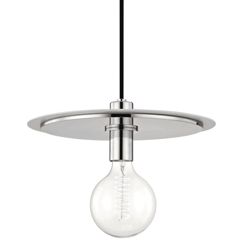 Mitzi Milo 10" Pendant Light in Polished Nickel and White