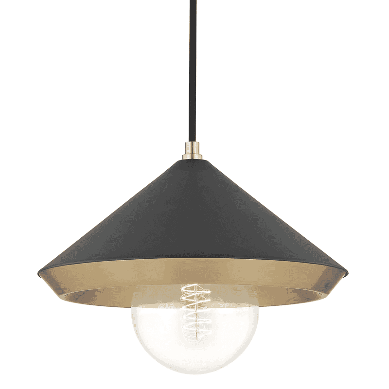 Mitzi Marnie 9" Pendant Light in Aged Brass and Black