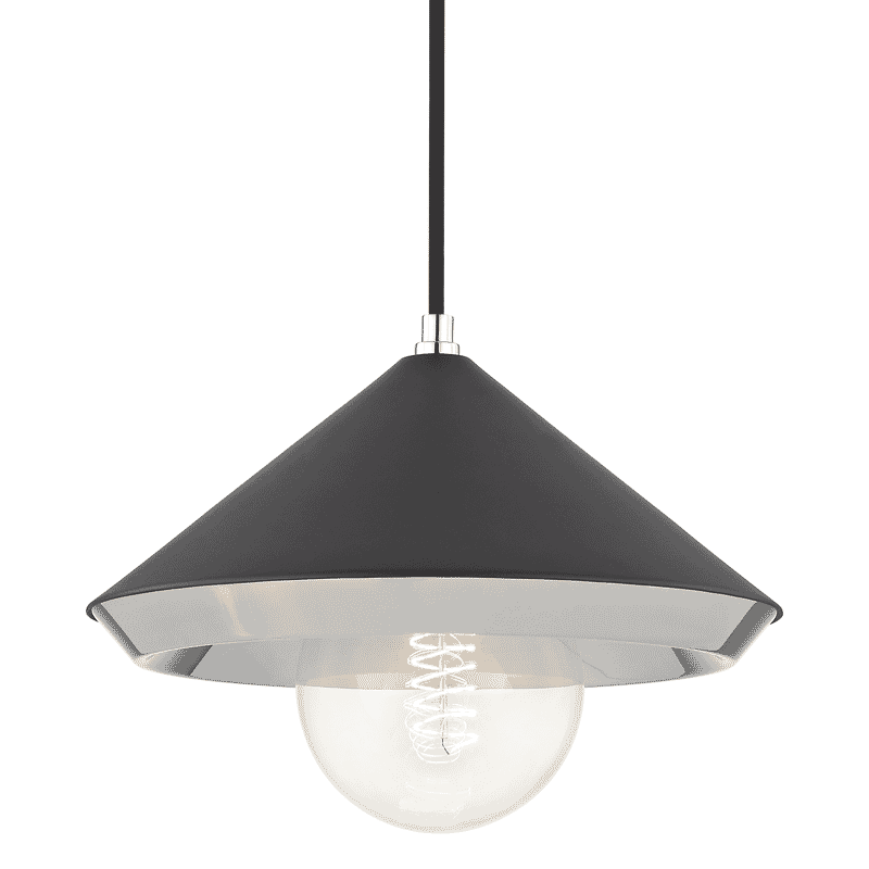 Mitzi Marnie 9" Pendant Light in Polished Nickel and Black