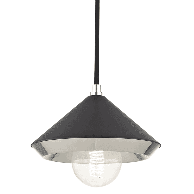 Mitzi Marnie 7" Mini Pendant in Polished Nickel and Black