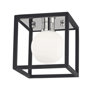 Mitzi Aira 5" Bathroom Vanity Light in Polished Nickel and Black