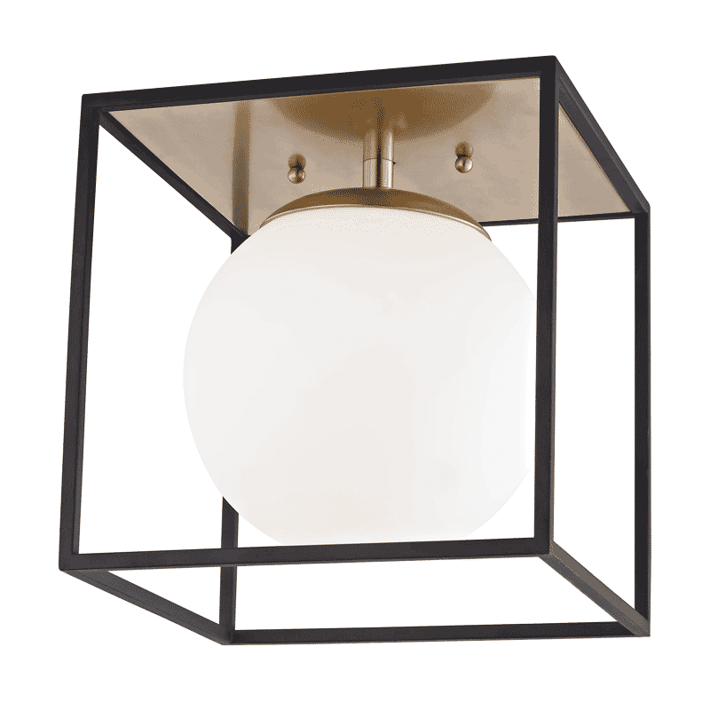 Mitzi Aira Ceiling Light in Aged Brass and Black