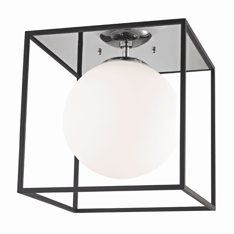 Mitzi Aira Ceiling Light in Polished Nickel and Black