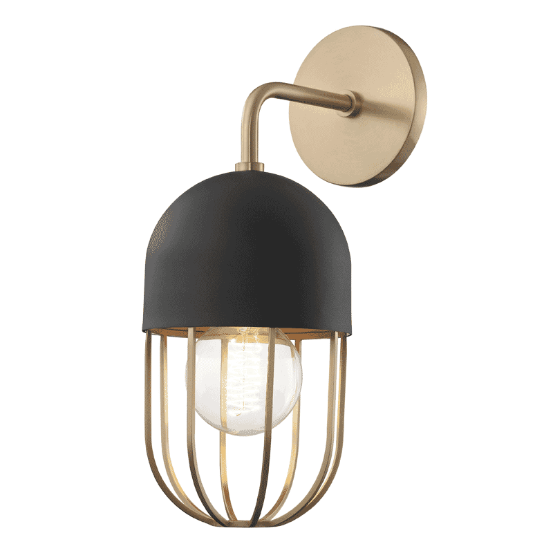 Mitzi Haley Wall Sconce in Aged Brass and Black