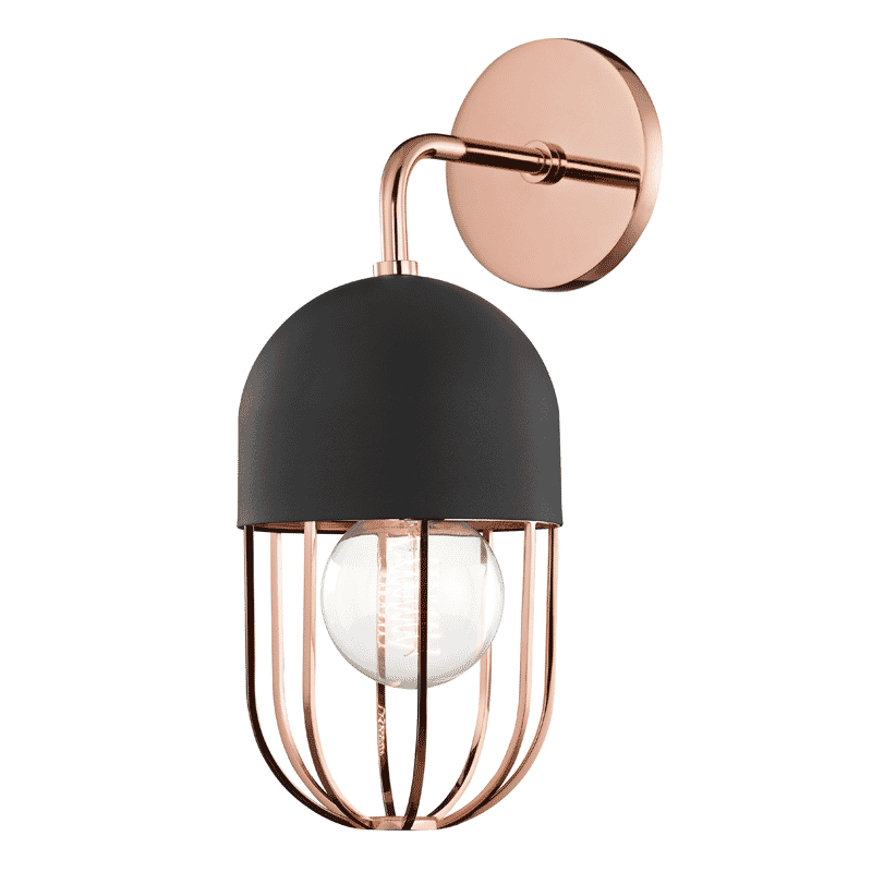 Mitzi Haley 14" Wall Sconce in Polished Copper and Black