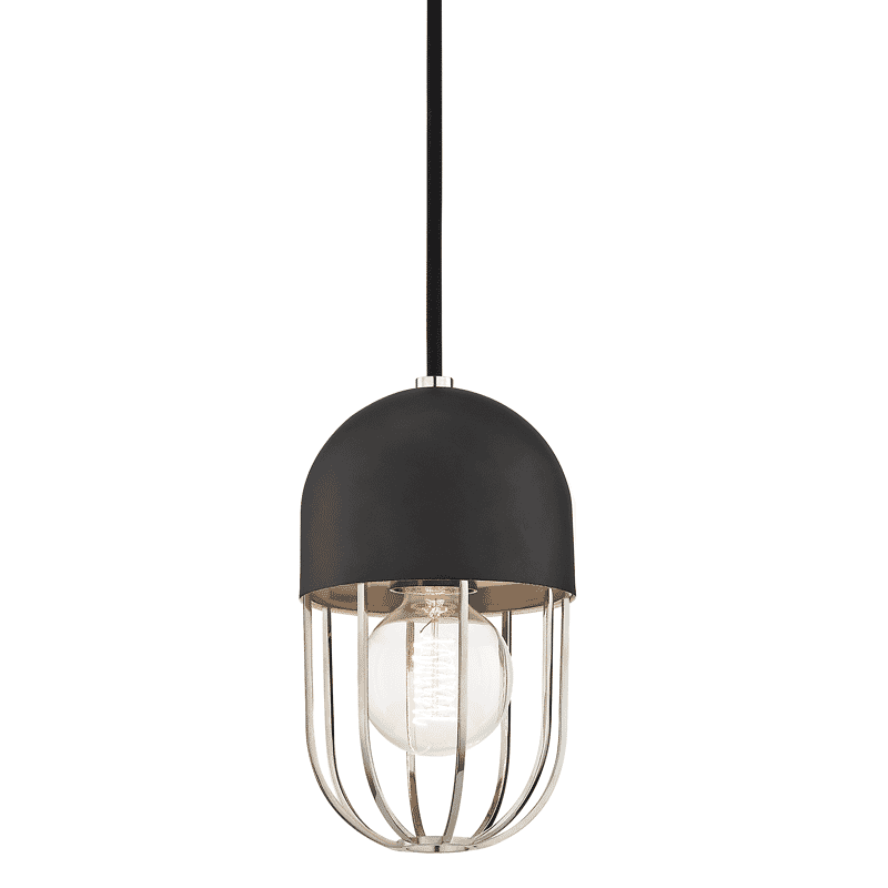 Mitzi Haley 10" Pendant Light in Polished Nickel and Black