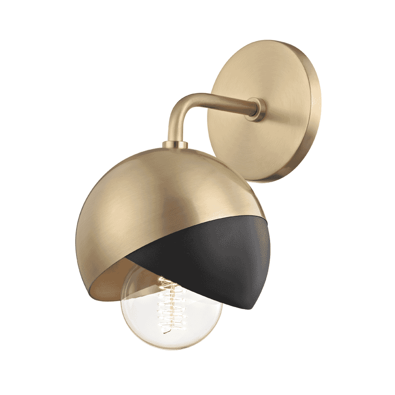 Mitzi Emma 12" Wall Sconce in Aged Brass and Black