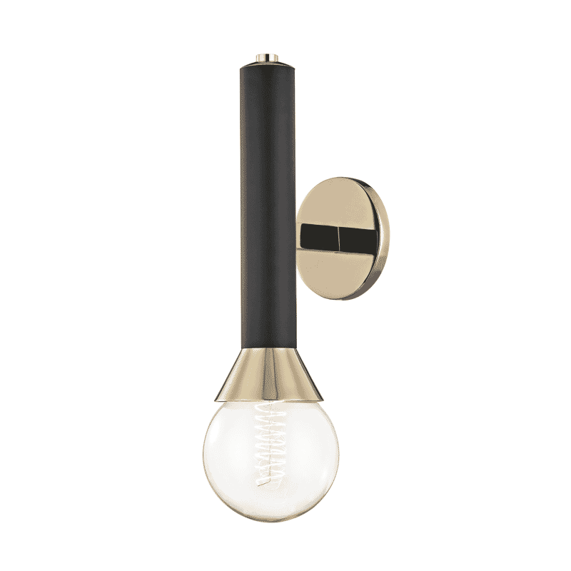 Mitzi Via 17" Wall Sconce in Polished Bronze and Black