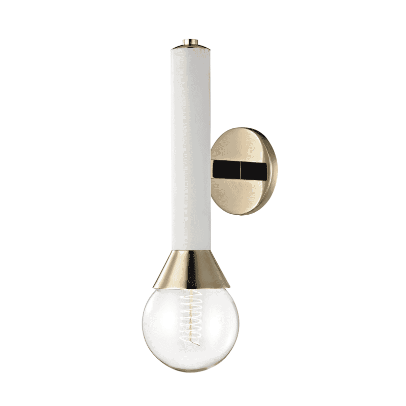 Mitzi Via 17" Wall Sconce in Polished Bronze and White