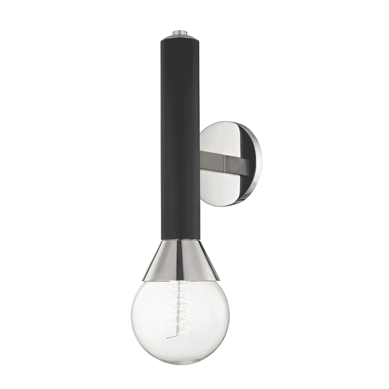 Mitzi Via 17" Wall Sconce in Polished Nickel and Black