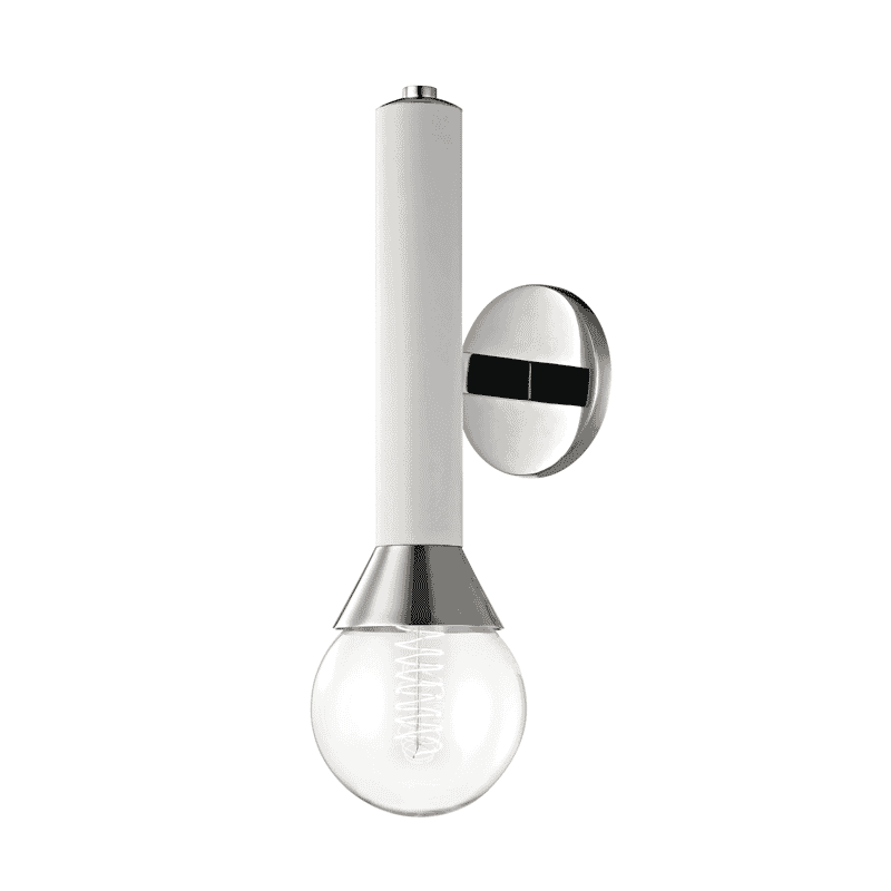 Mitzi Via 17" Wall Sconce in Polished Nickel and White