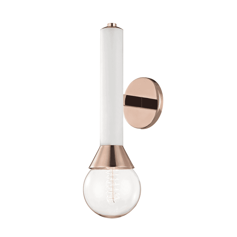 Mitzi Via 17" Wall Sconce in Polished Copper and White