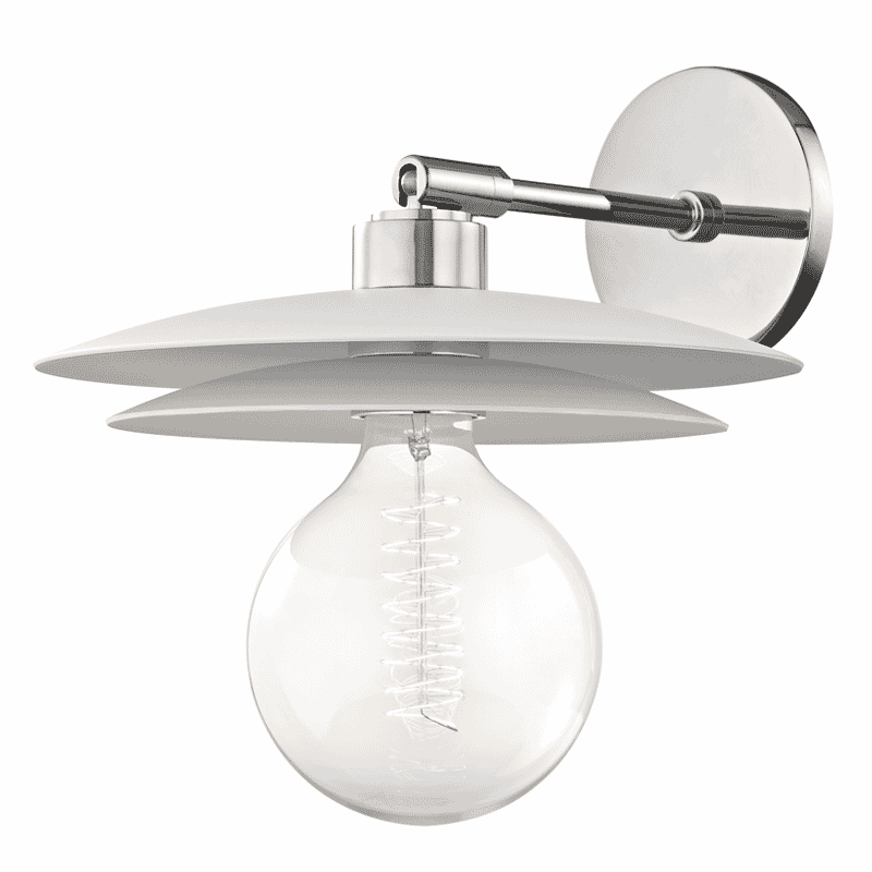 Mitzi Milla 11" Wall Sconce in Polished Nickel and White