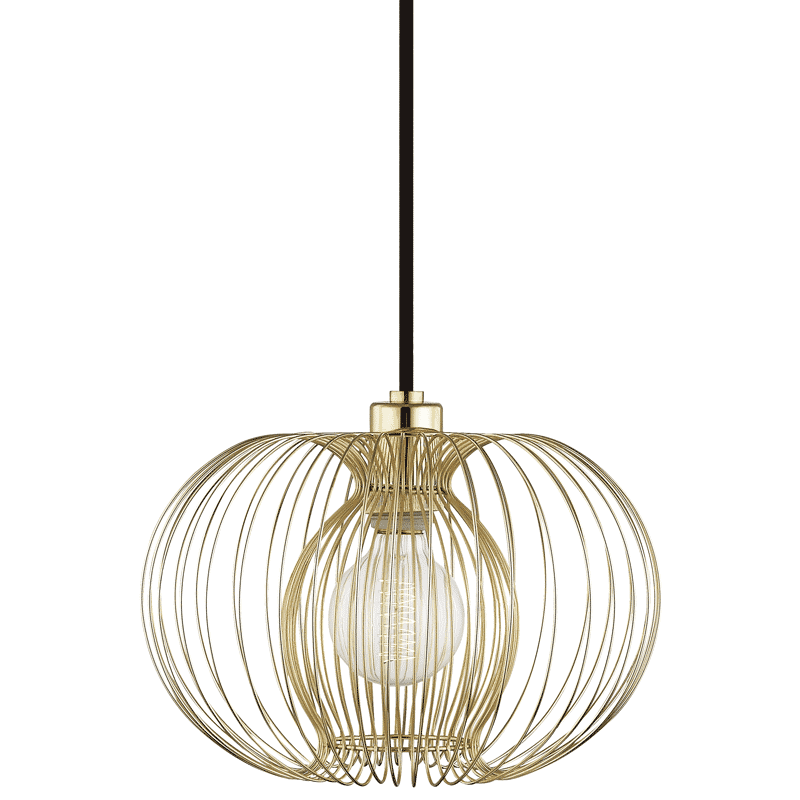 Mitzi Jasmine 10" Mini Pendant in Polished Brass