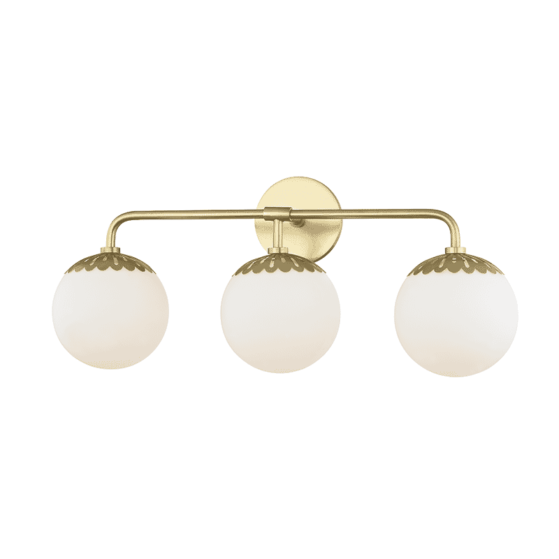 Mitzi Paige 3-Light 23" Bathroom Vanity Light in Aged Brass