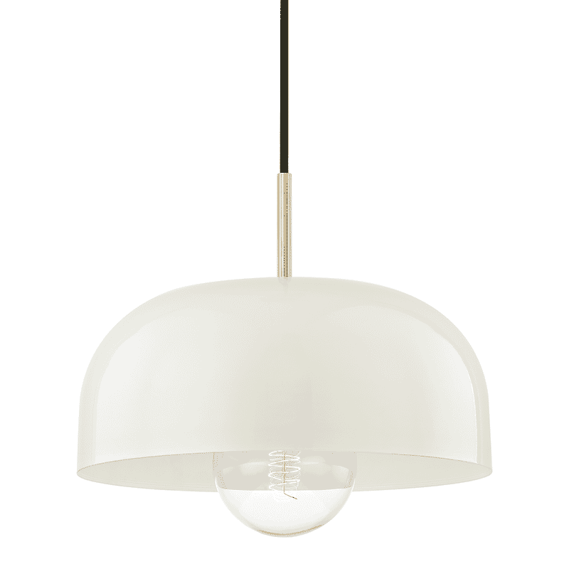 Mitzi Avery 14" Pendant Light in Aged Brass and Cream