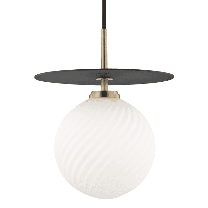 Mitzi Ellis 13" Pendant Light in Aged Brass and Black