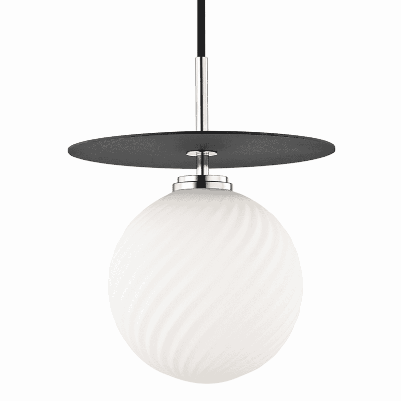 Mitzi Ellis 13" Pendant Light in Polished Nickel and Black