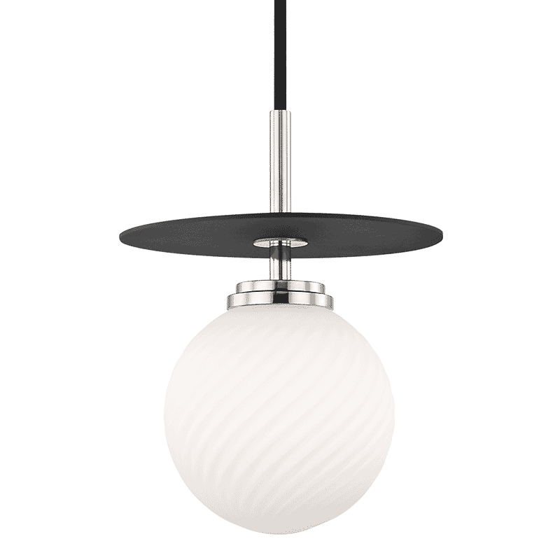 Mitzi Ellis 10" Mini Pendant in Polished Nickel and Black