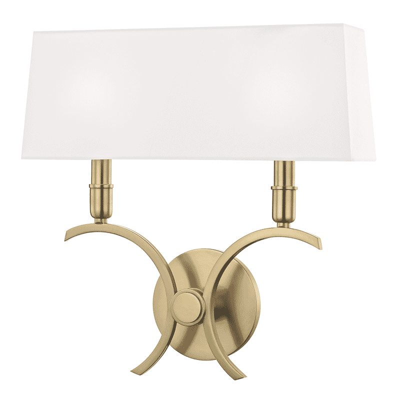 Mitzi Gwen 2-Light 15" Wall Sconce in Aged Brass