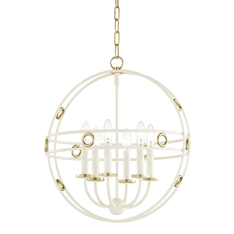 Mitzi Jade 6-Light 20" Mini Pendant in Gold Leaf and Cream