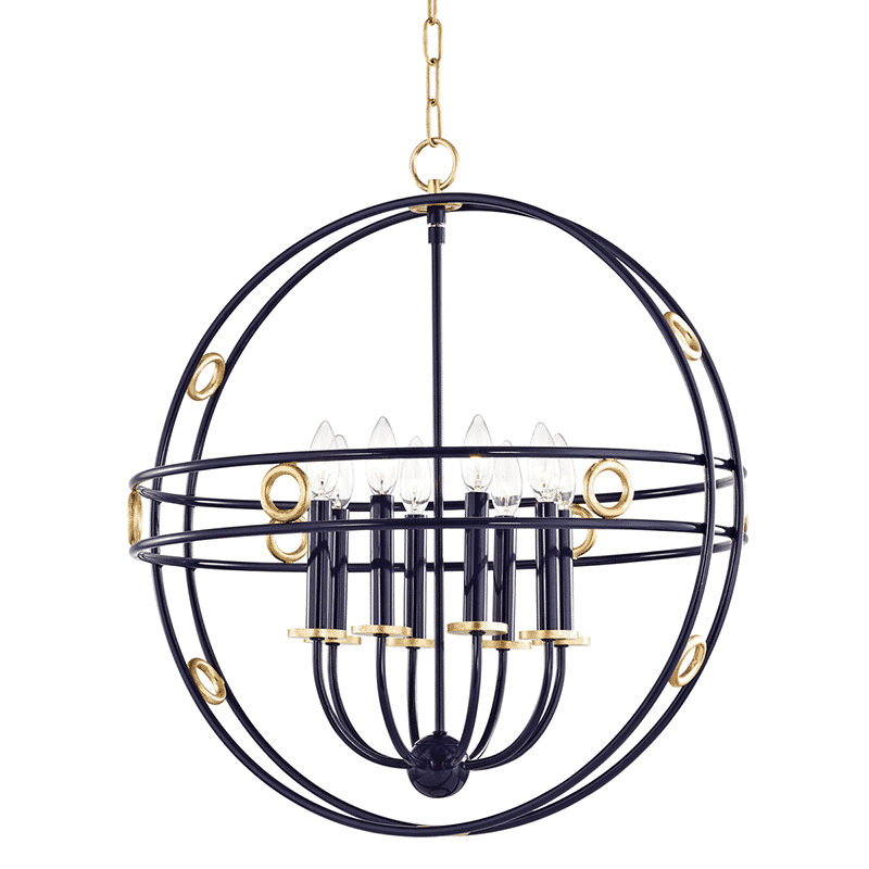 Mitzi Jade 8-Light 26" Pendant Light in Gold Leaf and Navy