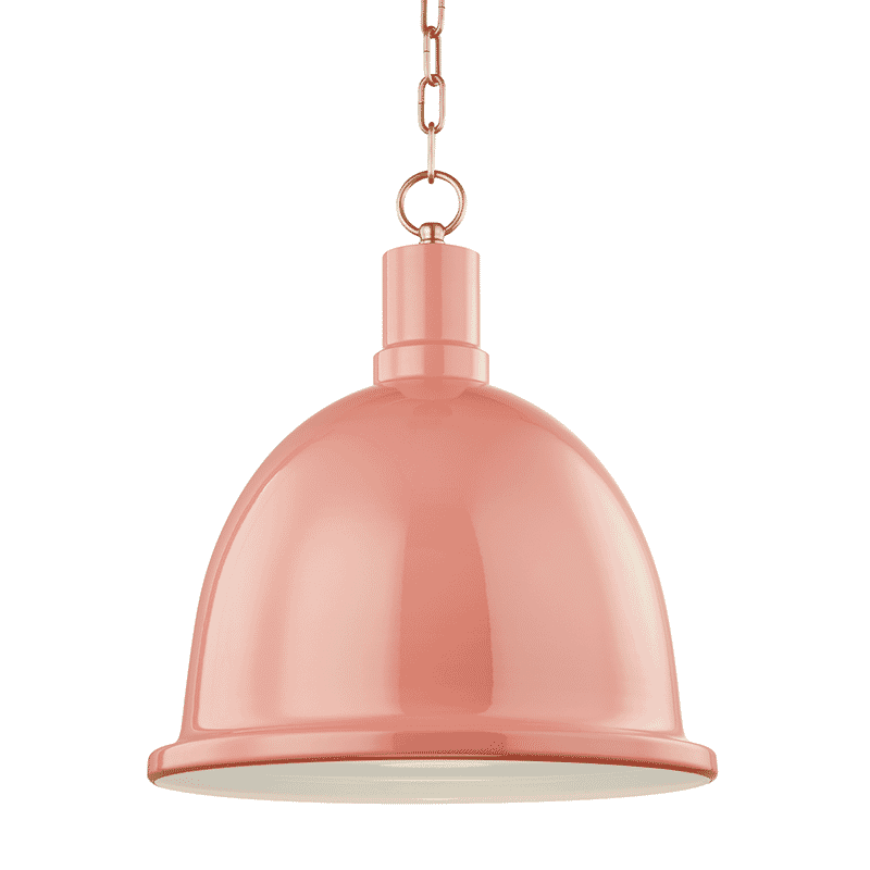 Mitzi Blair 18" Pendant Light in Aged Brass and Pink