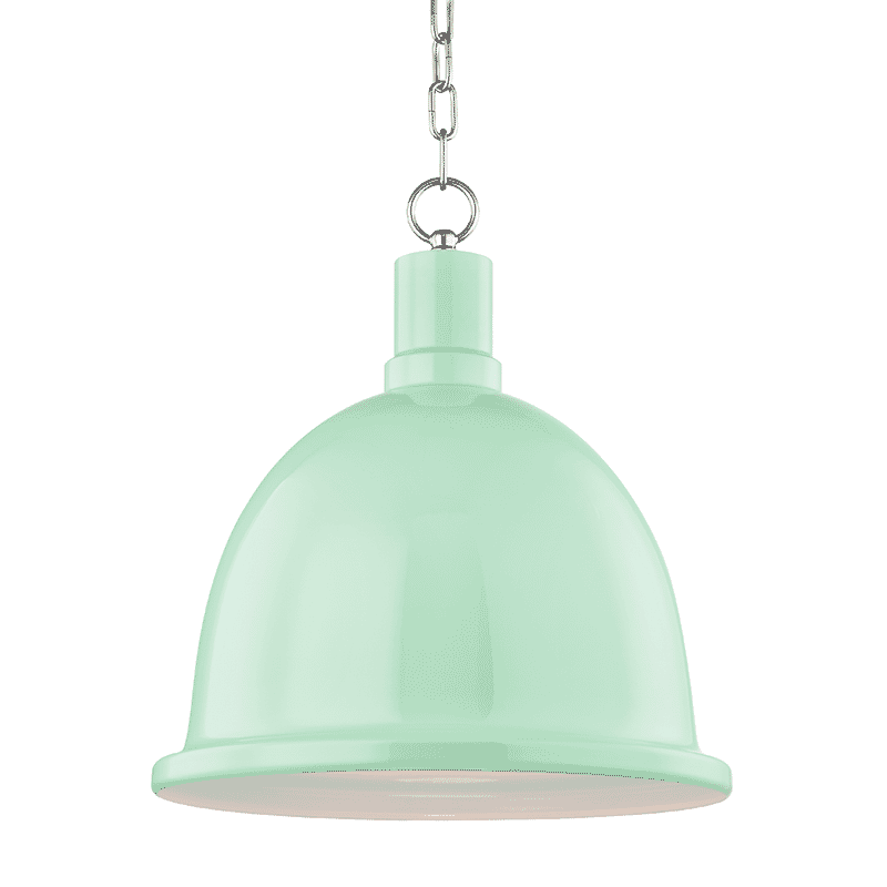 Mitzi Blair 18" Pendant Light in Polished Nickel and Mint