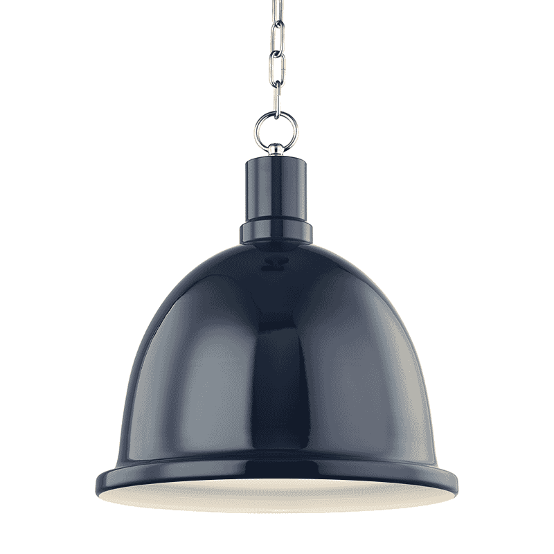 Mitzi Blair Pendant Light in Polished Nickel and Navy