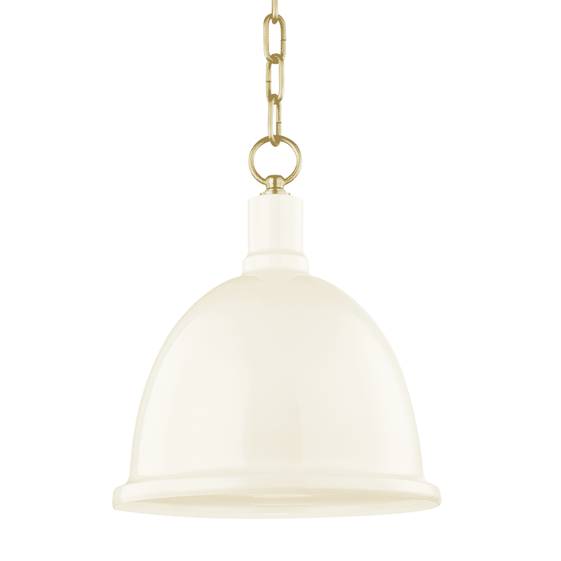 Mitzi Blair Mini Pendant in Aged Brass and Cream