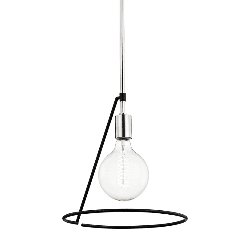 Mitzi Dana 12" Pendant Light in Polished Nickel and Black