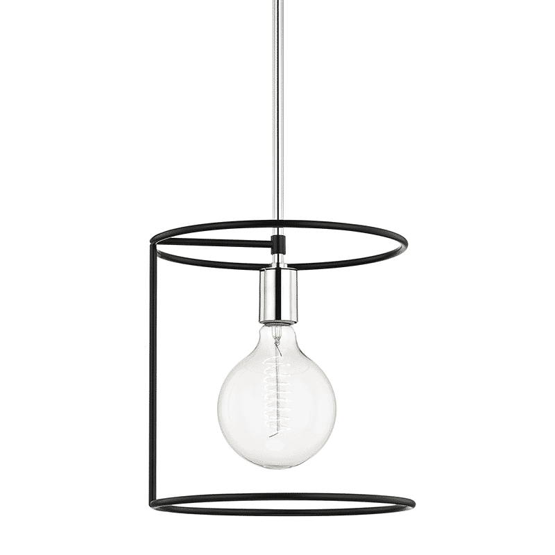 Mitzi Dana 11" Pendant Light in Polished Nickel and Black