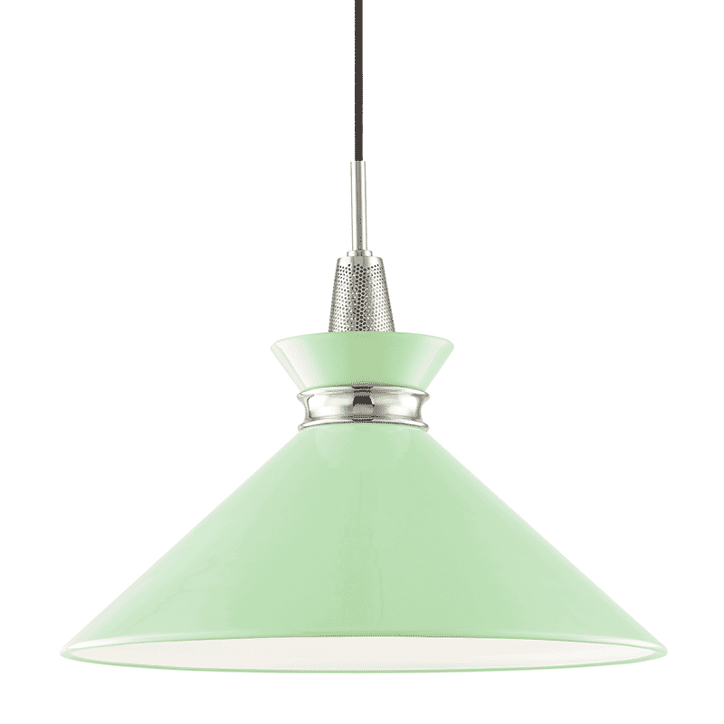 Mitzi Kiki 15" Pendant Light in Polished Nickel and Mint