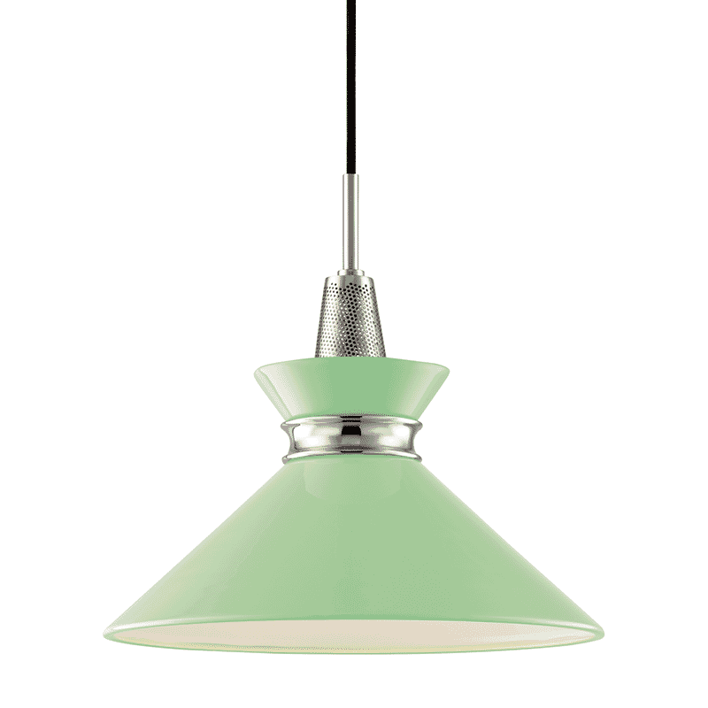 Mitzi Kiki 13" Mini Pendant in Polished Nickel and Mint