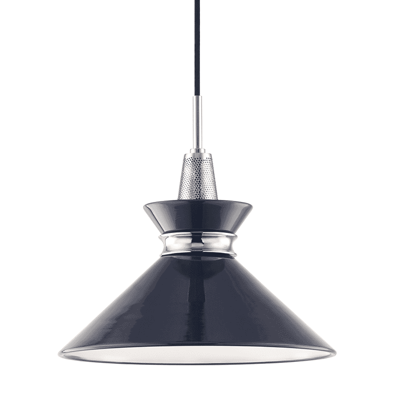 Mitzi Kiki 13" Mini Pendant in Polished Nickel and Navy