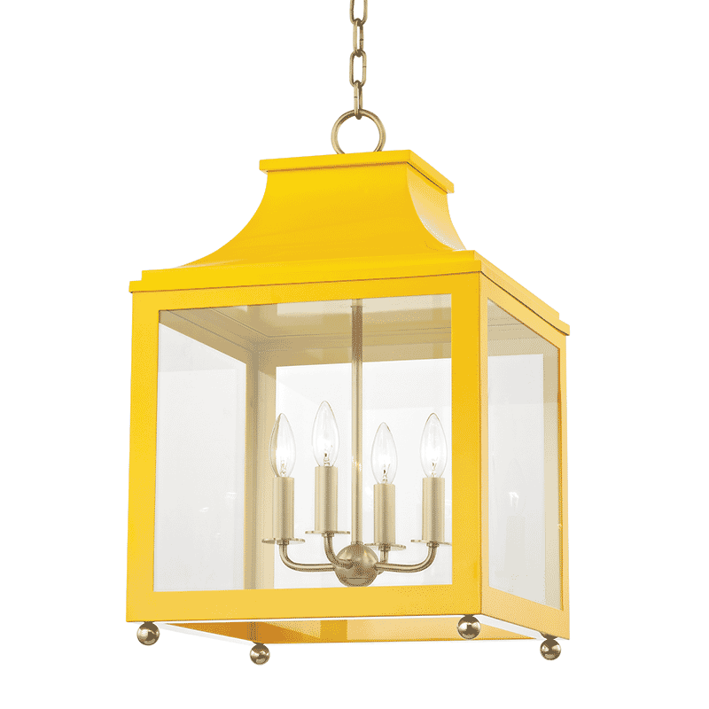 Mitzi Leigh 4-Light 25" Pendant Light in Aged Brass and Marigold