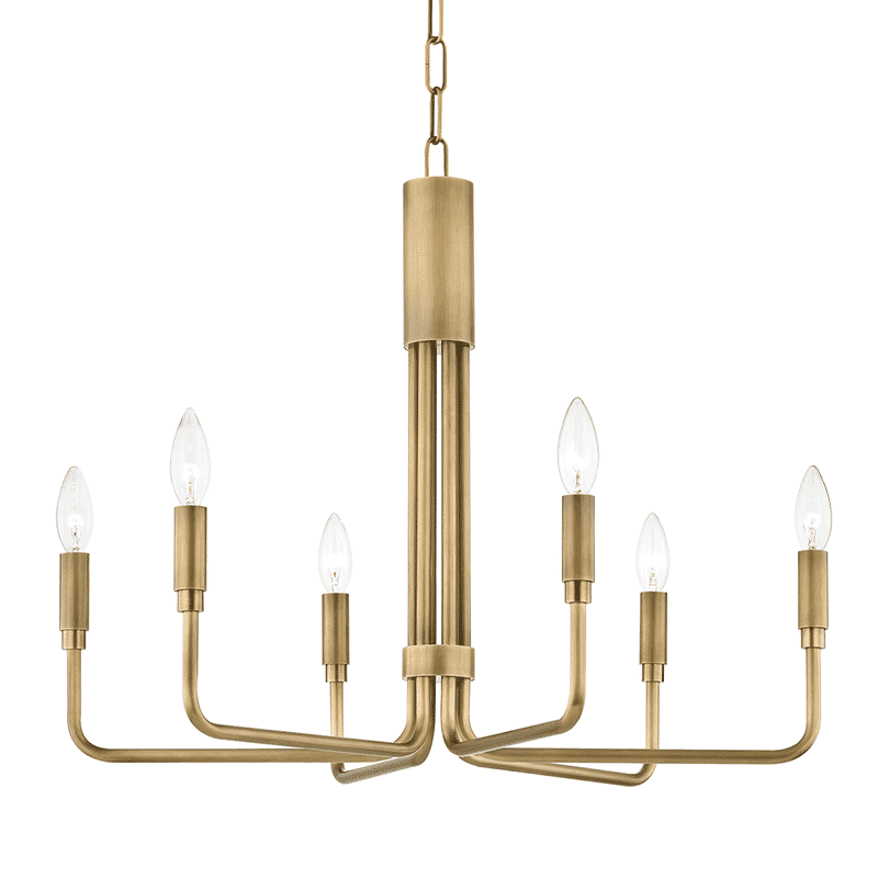 Mitzi Brigitte 6-Light 19" Chandelier in Aged Brass