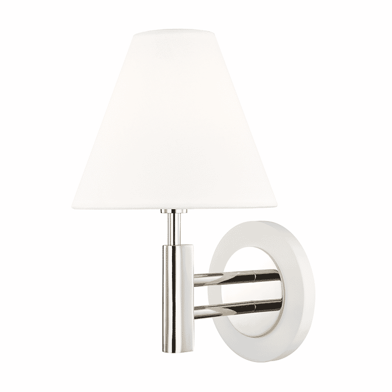 Mitzi Robbie 12" Wall Sconce in Polished Nickel and White