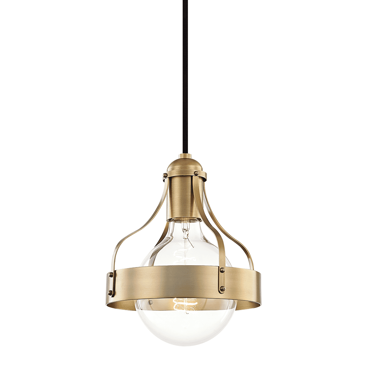 Mitzi Violet Pendant Light in Aged Brass