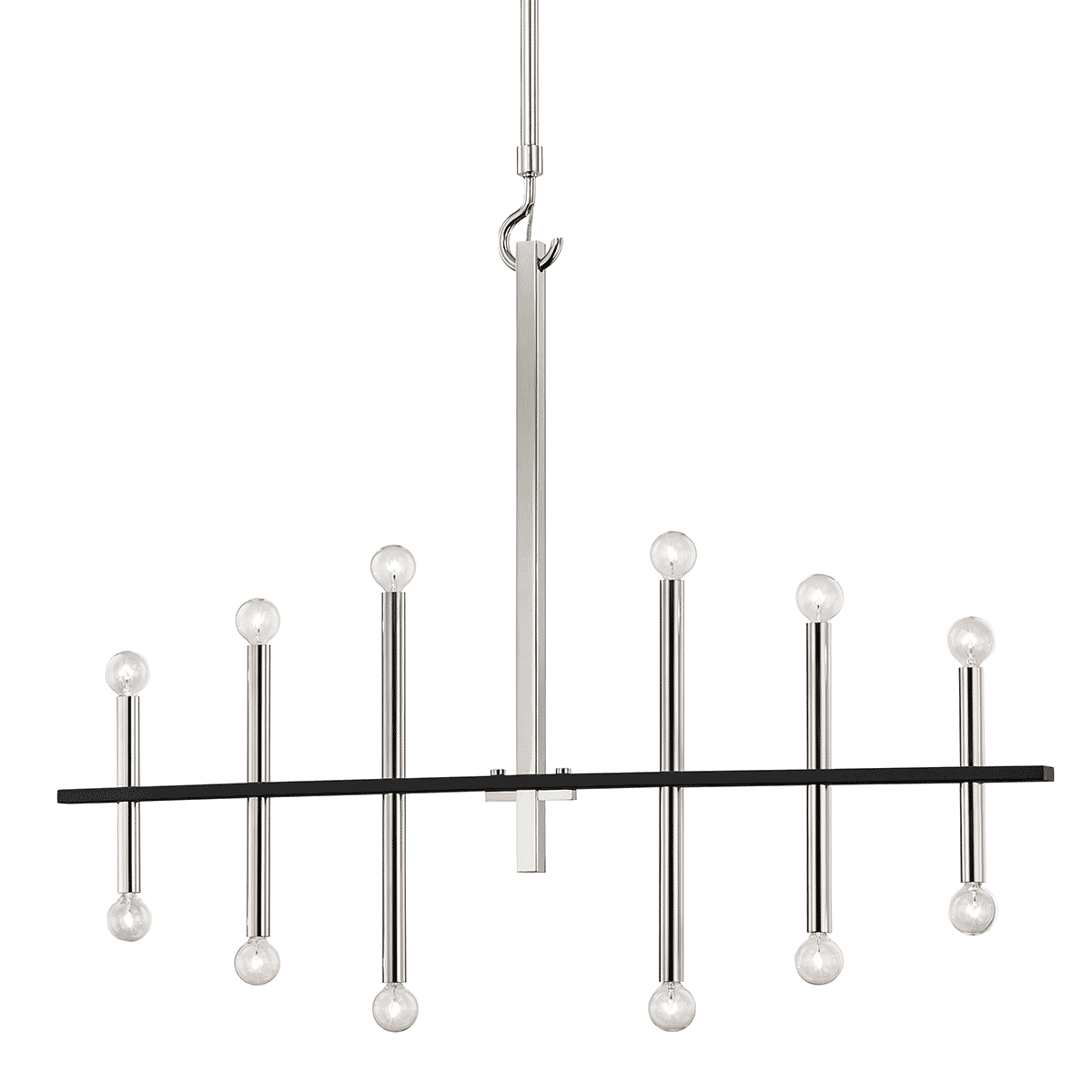 Mitzi Colette Chandelier in Polished Nickel and Black