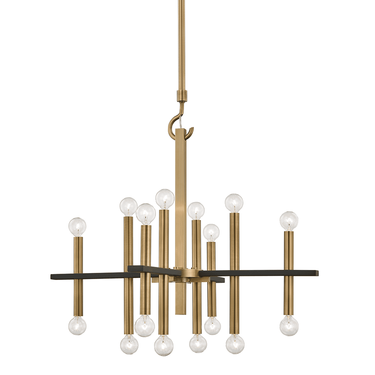 Mitzi Colette Chandelier in Aged Brass and Black