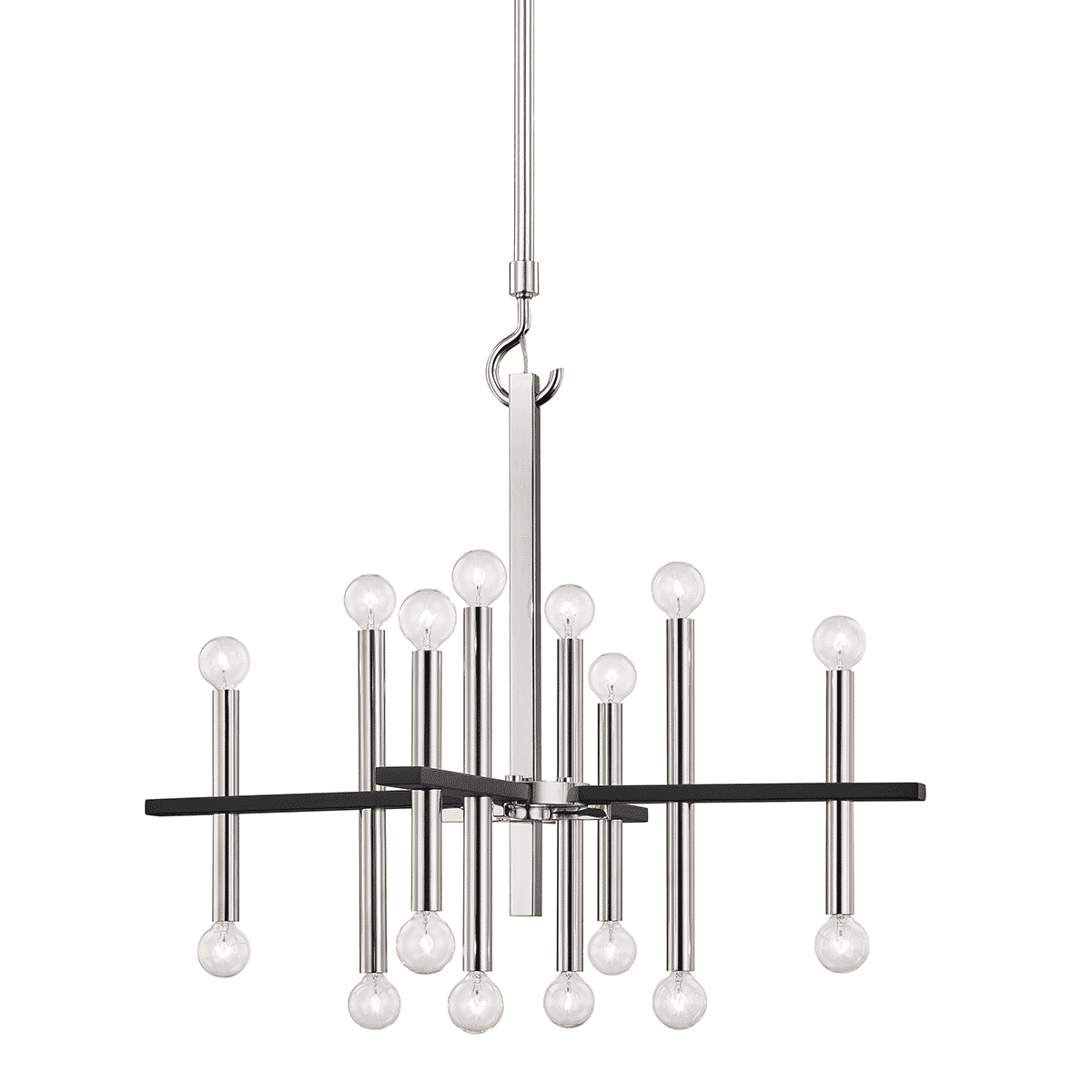 Mitzi Colette Chandelier in Polished Nickel and Black