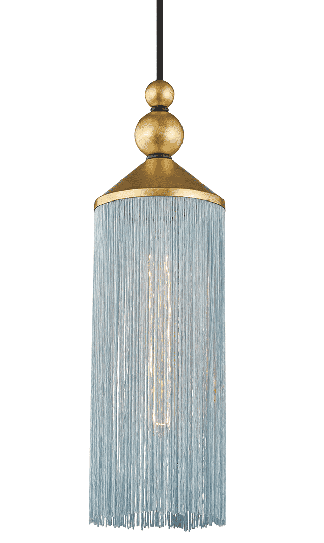 Mitzi Scarlett Pendant Light in Gold Leaf and Blue