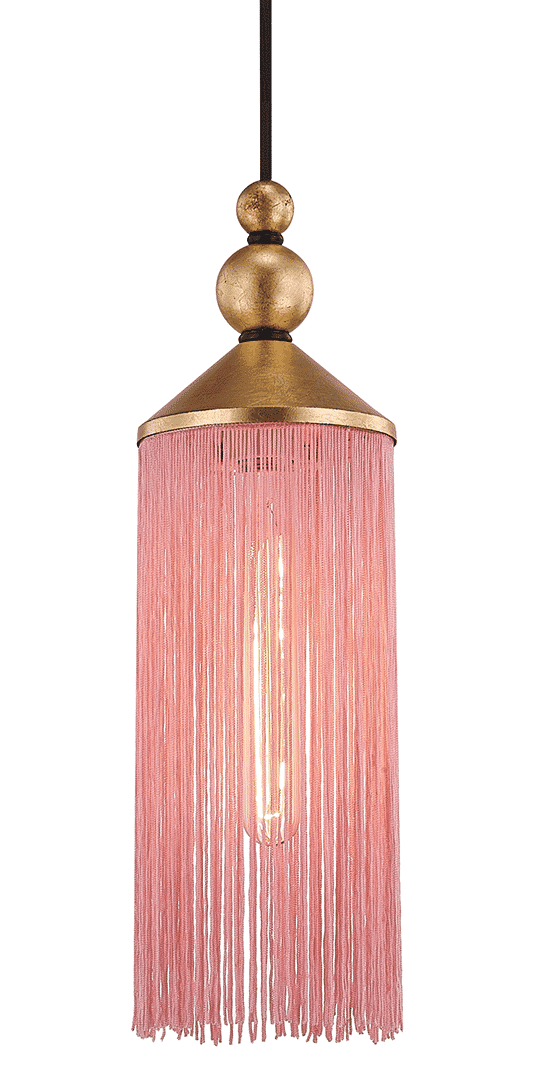 Mitzi Scarlett Pendant Light in Gold Leaf and Pink